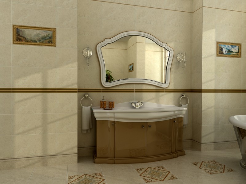 Фото в интерьере для ванной Europa Ceramica Crema Marfil 30x60